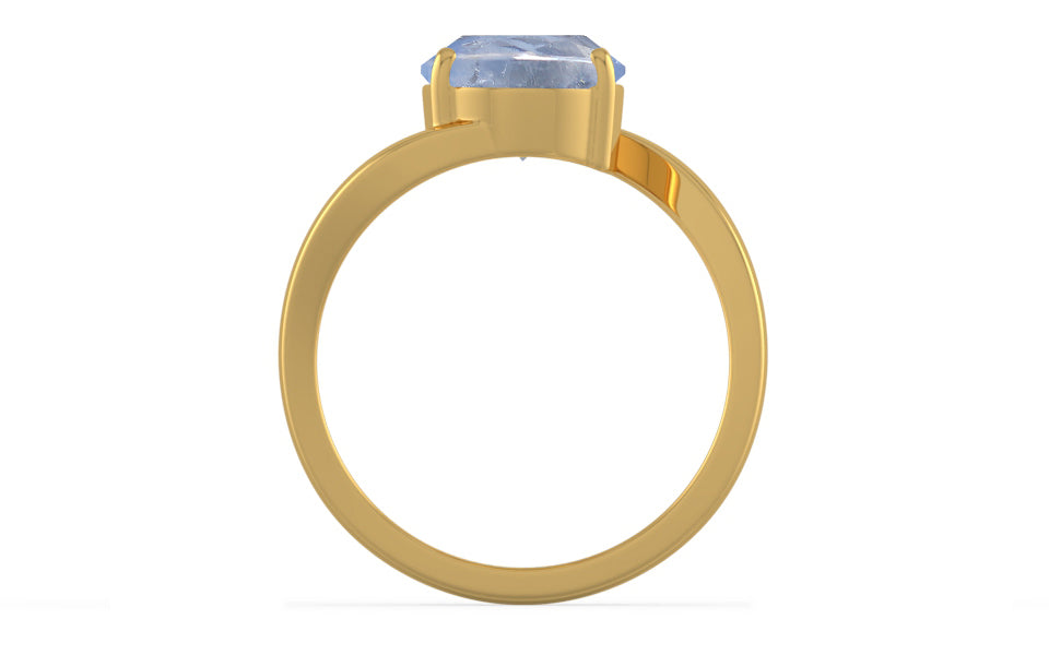 Gold Ceylon Blue Sapphire Ring Rare Quality (R2)