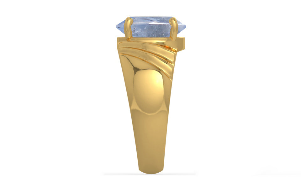Gold Ceylon Blue Sapphire Ring Fine Quality (R4)