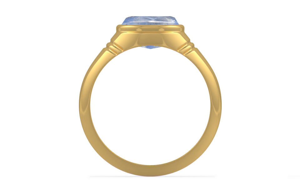 Gold Ceylon Blue Sapphire Ring Fine Quality (R7)