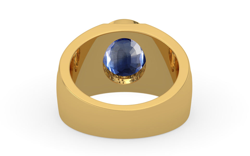 Gold Ceylon Blue Sapphire Ring Limited Quality (R1)