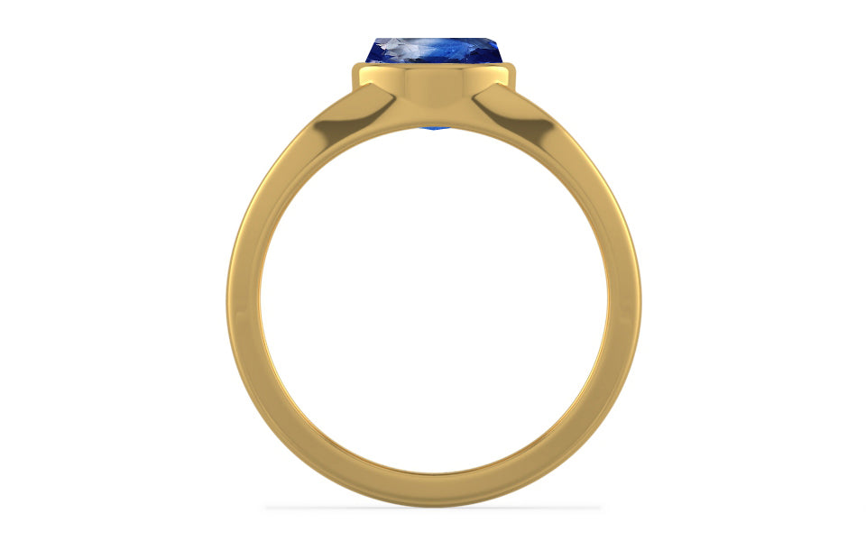 Gold Ceylon Blue Sapphire Ring Limited Quality (R10)