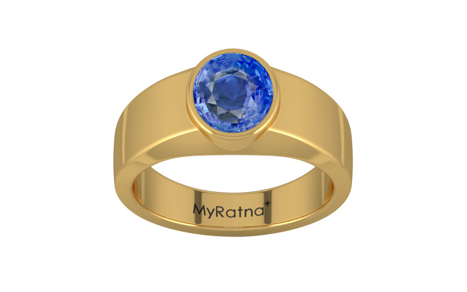 Gold Ceylon Blue Sapphire Ring Limited Quality (R10)