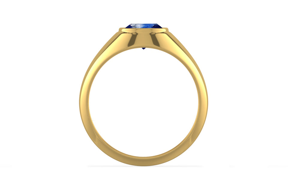 Gold Ceylon Blue Sapphire Ring Limited Quality (R12)