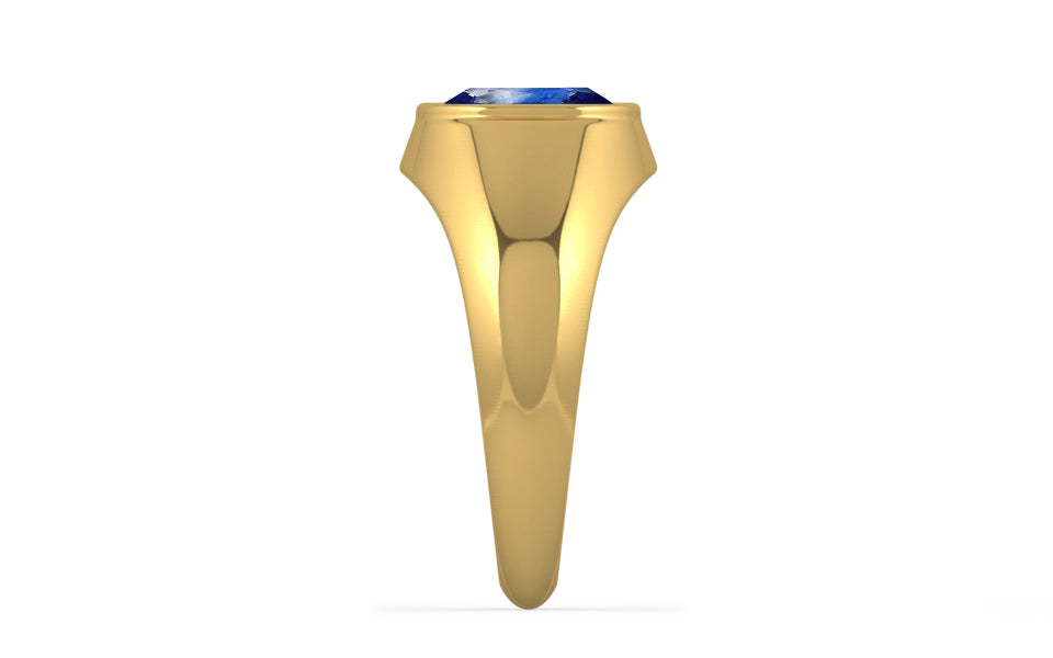 Gold Ceylon Blue Sapphire Ring Limited Quality (R12)