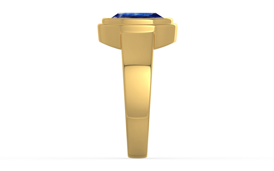 Gold Ceylon Blue Sapphire Ring Limited Quality (R3)