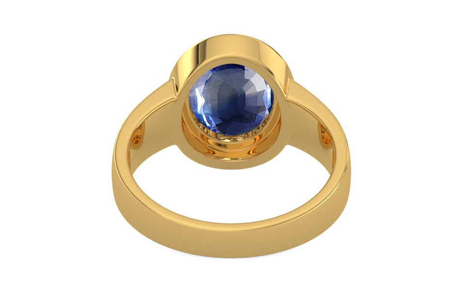 Gold Ceylon Blue Sapphire Ring Limited Quality (R3)