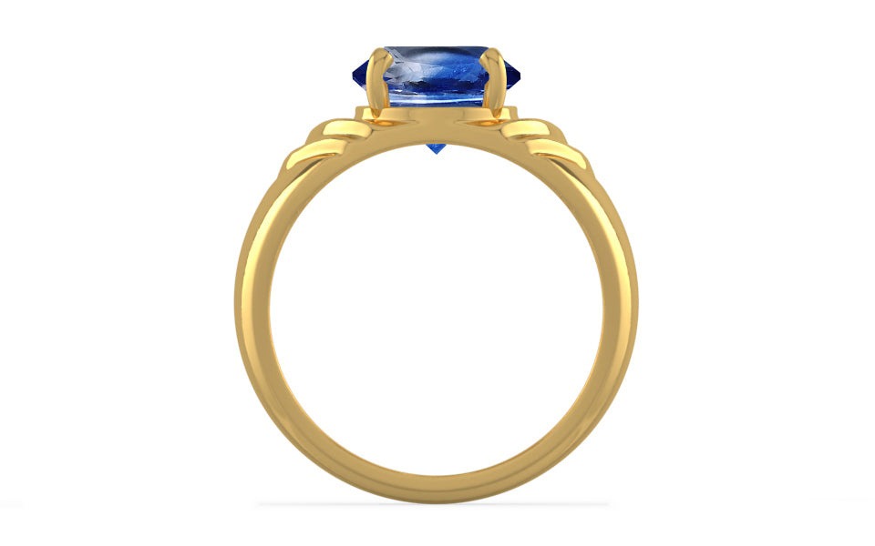 Gold Ceylon Blue Sapphire Ring Limited Quality (R4)