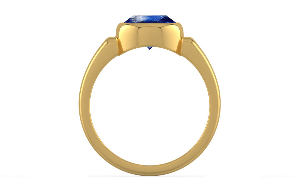 Gold Ceylon Blue Sapphire Ring Limited Quality (R6)