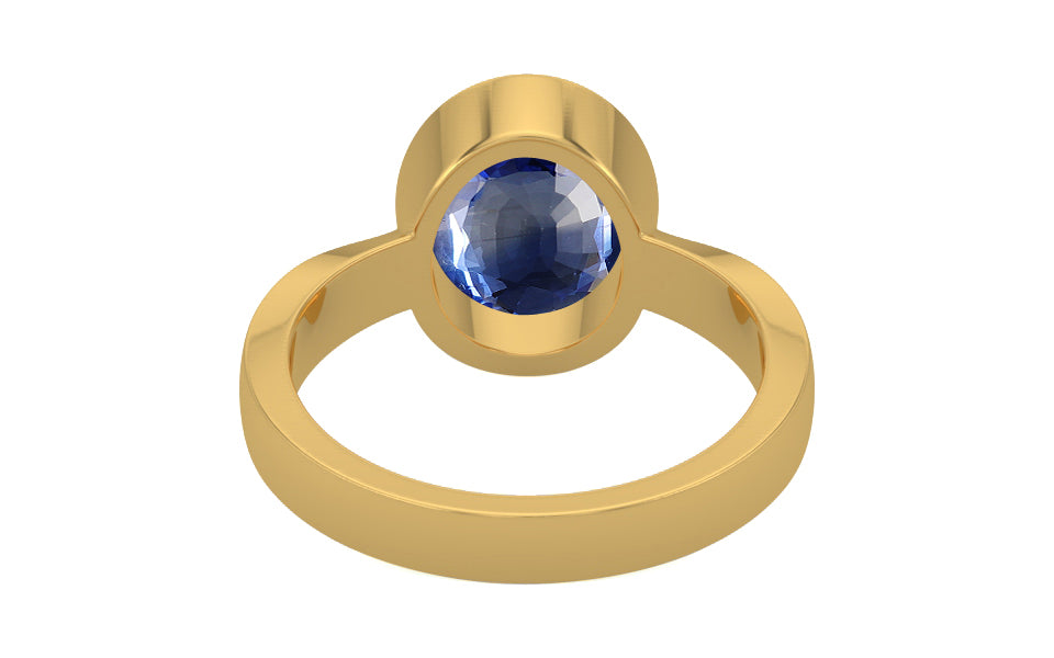 Gold Ceylon Blue Sapphire Ring Limited Quality (R9)