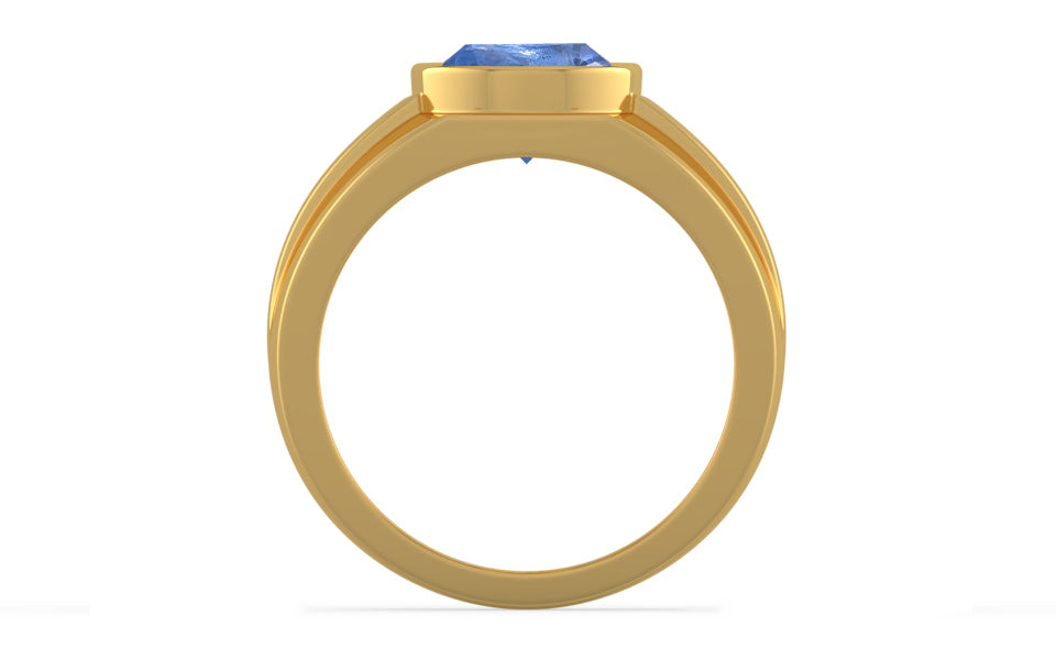 Gold Ceylon Blue Sapphire Ring Prime Quality (R1)