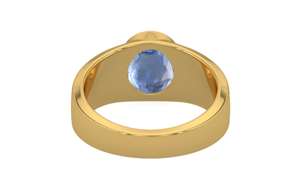 Gold Ceylon Blue Sapphire Ring Prime Quality (R10)