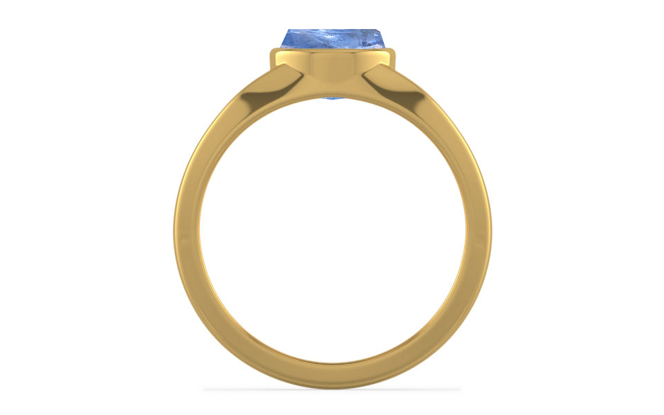 Gold Ceylon Blue Sapphire Ring Prime Quality (R10)
