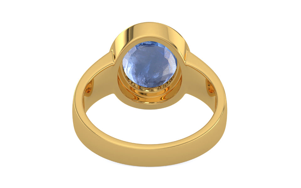Gold Ceylon Blue Sapphire Ring Prime Quality (R3)