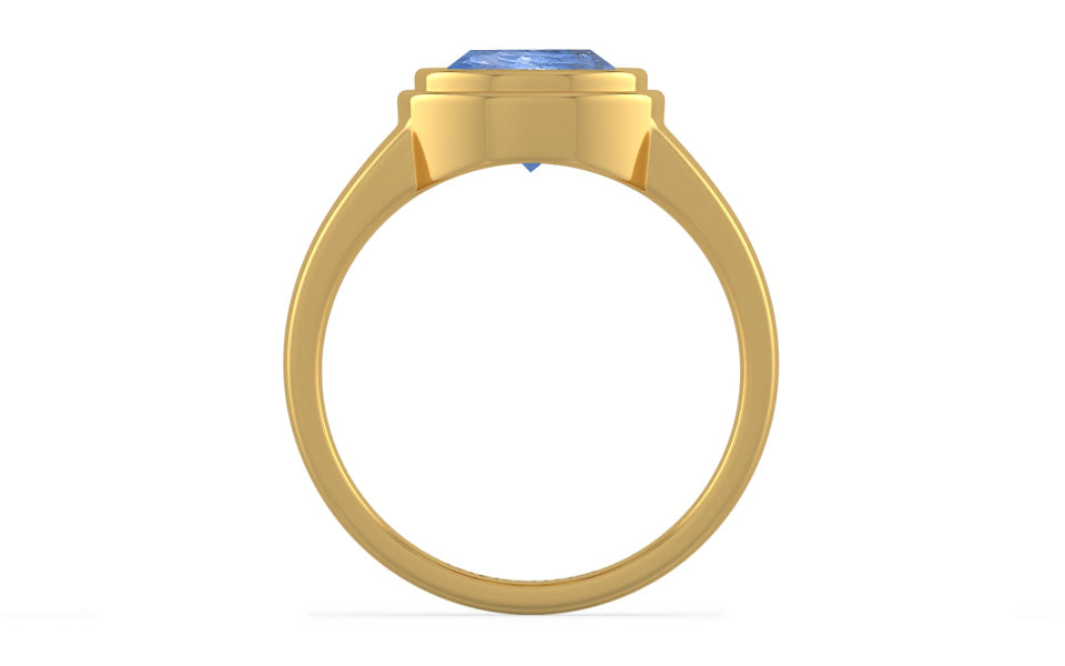 Gold Ceylon Blue Sapphire Ring Prime Quality (R3)