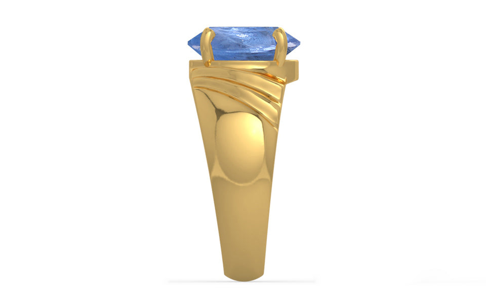 Gold Ceylon Blue Sapphire Ring Prime Quality (R4)
