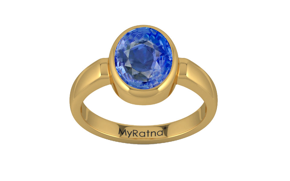 Gold Ceylon Blue Sapphire Ring Prime Quality (R6)