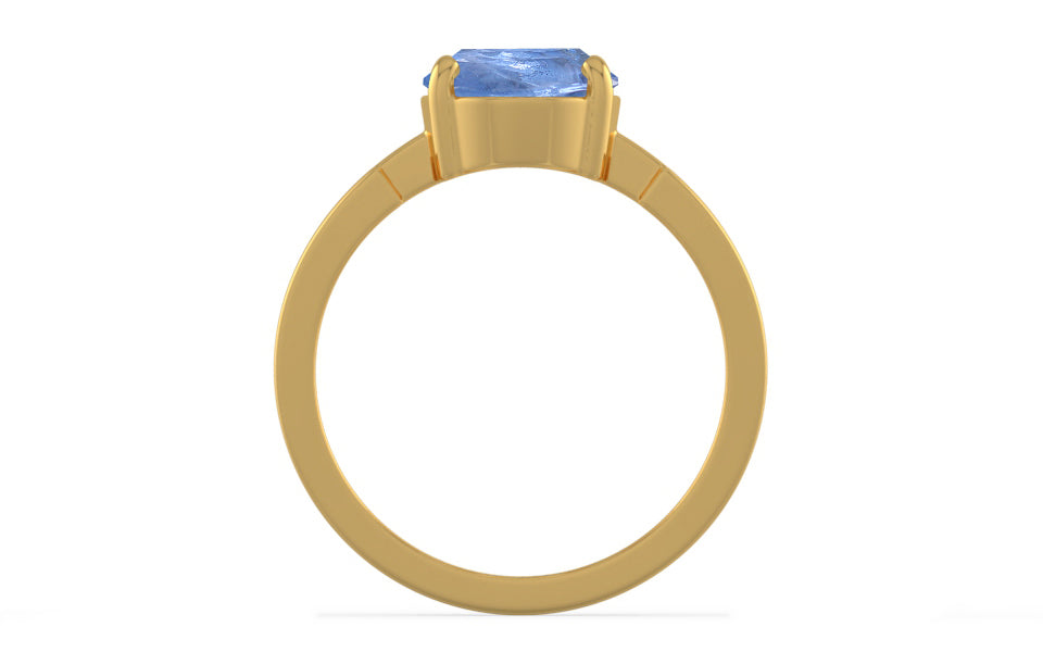 Gold Ceylon Blue Sapphire Ring Prime Quality (R8)