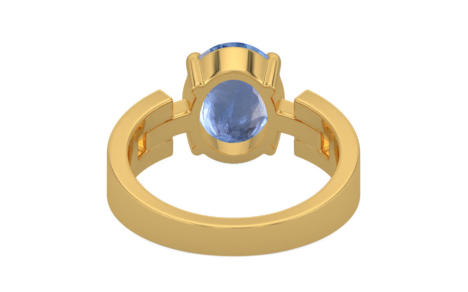 Gold Ceylon Blue Sapphire Ring Prime Quality (R8)