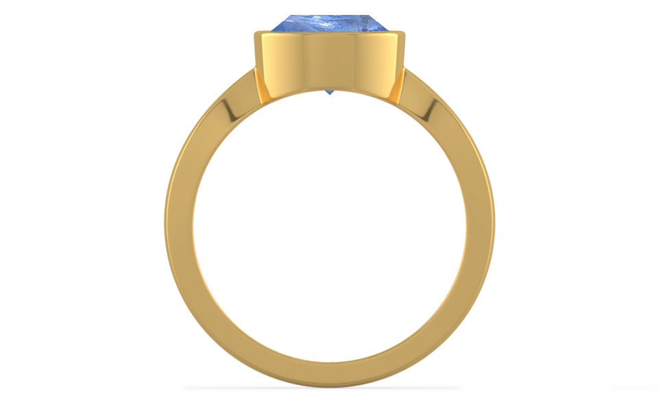 Gold Ceylon Blue Sapphire Ring Prime Quality (R9)