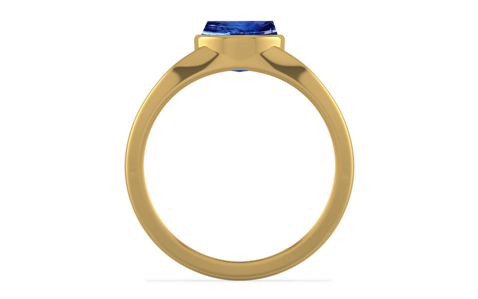 Gold Ceylon Blue Sapphire Ring Rare Quality (R10)