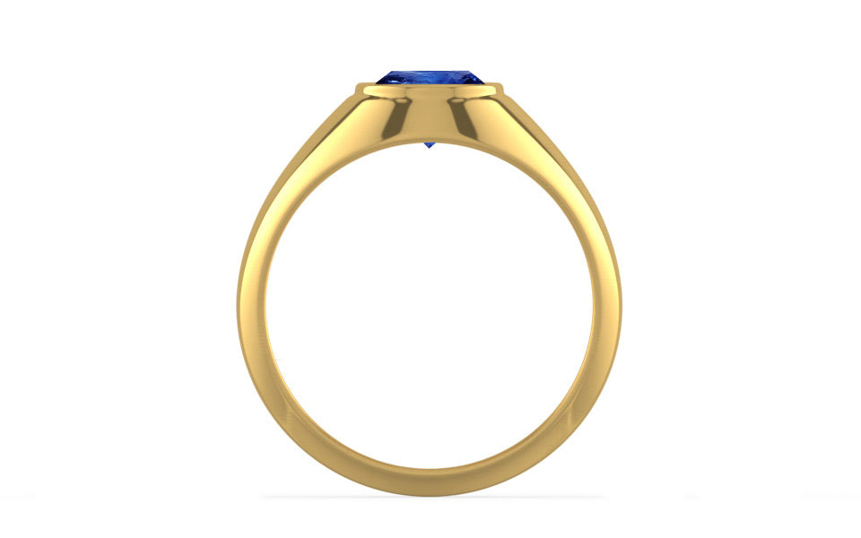 Gold Ceylon Blue Sapphire Ring Rare Quality (R12)