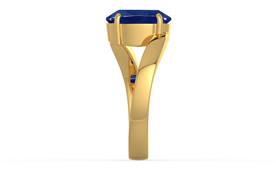 Gold Ceylon Blue Sapphire Ring Rare Quality (R2)