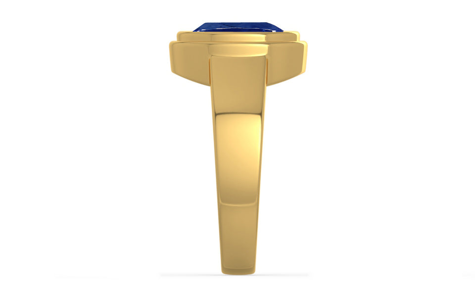 Gold Ceylon Blue Sapphire Ring Rare Quality (R3)