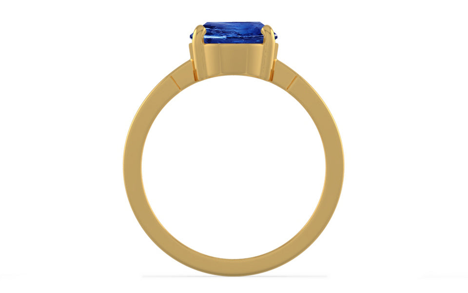 Gold Ceylon Blue Sapphire Ring Rare Quality (R8)