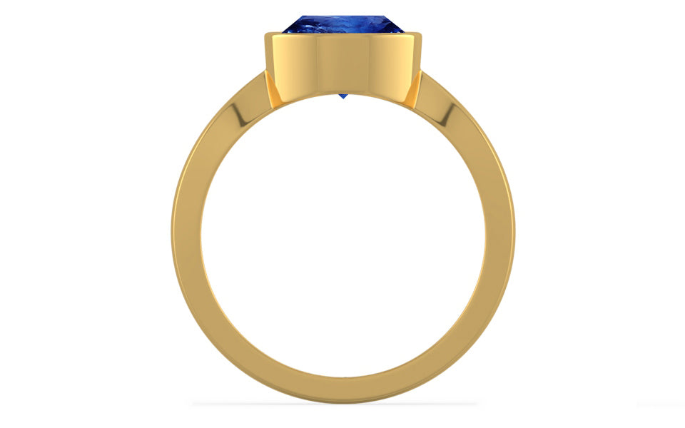 Gold Ceylon Blue Sapphire Ring Rare Quality (R9)