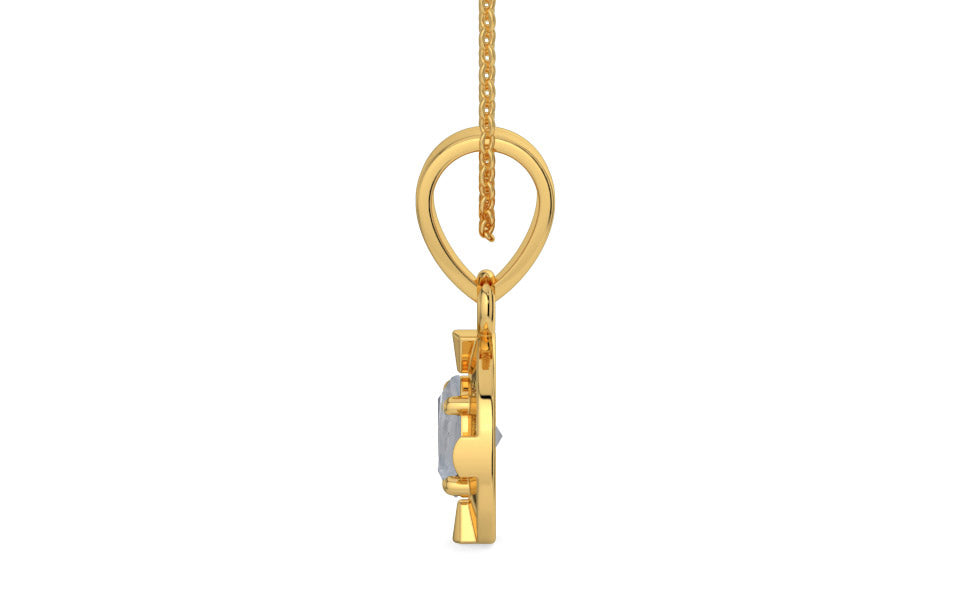 Gold Ceylon White Sapphire Pendant Fine Quality (P11)