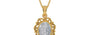 Gold Ceylon White Sapphire Pendant Fine Quality (P5)
