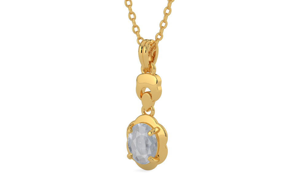 Gold Ceylon White Sapphire Pendant Fine Quality (P6)