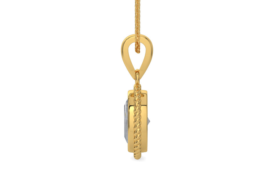 Gold Ceylon White Sapphire Pendant Fine Quality (P7)