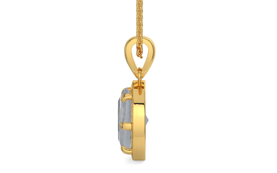 Gold Ceylon White Sapphire Pendant Fine Quality (P8)