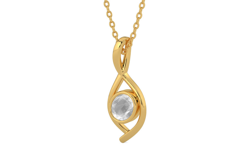 Gold Ceylon White Sapphire Pendant Limited Quality (P1)