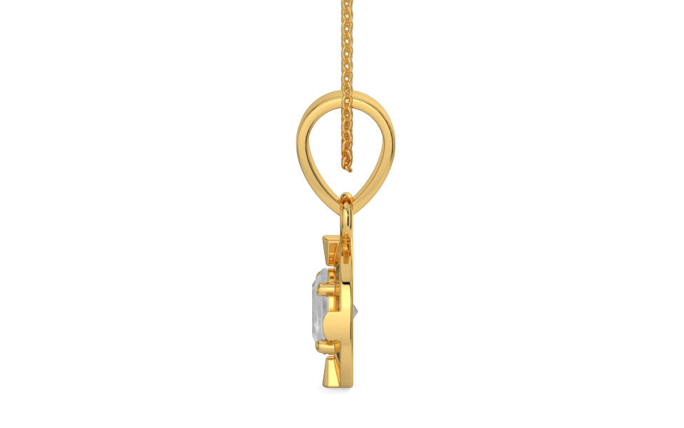 Gold Ceylon White Sapphire Pendant Limited Quality (P11)