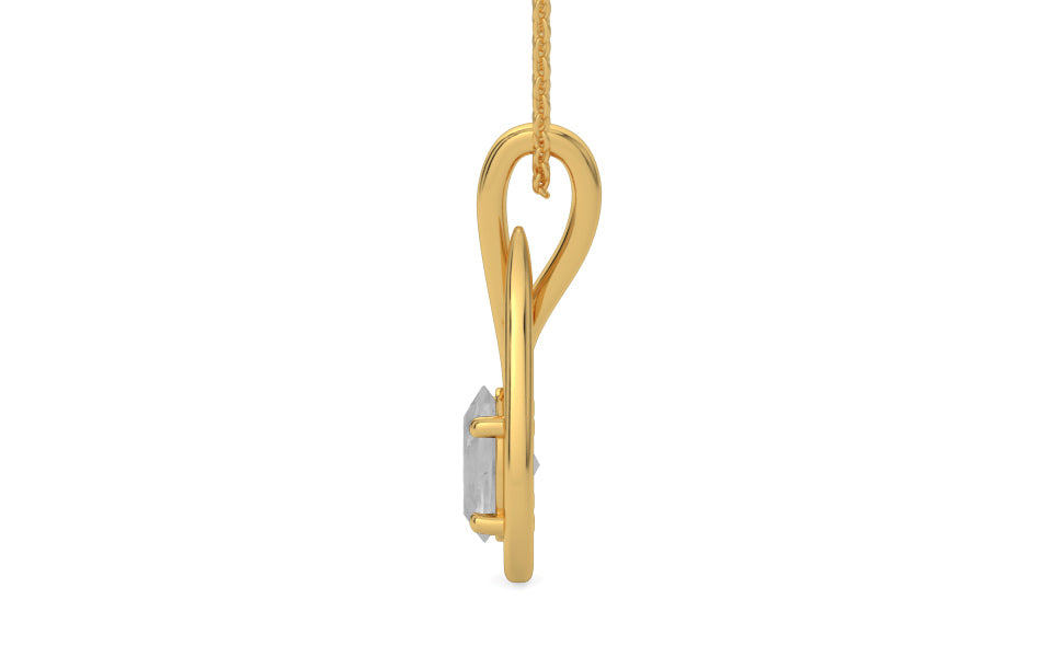 Gold Ceylon White Sapphire Pendant Limited Quality (P9)