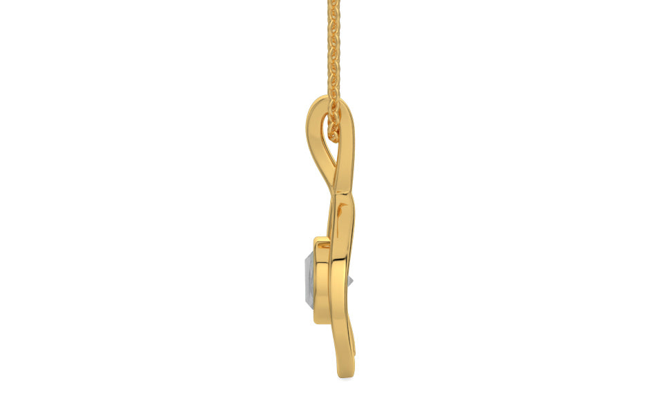 Gold Ceylon White Sapphire Pendant Prime Quality (P1)