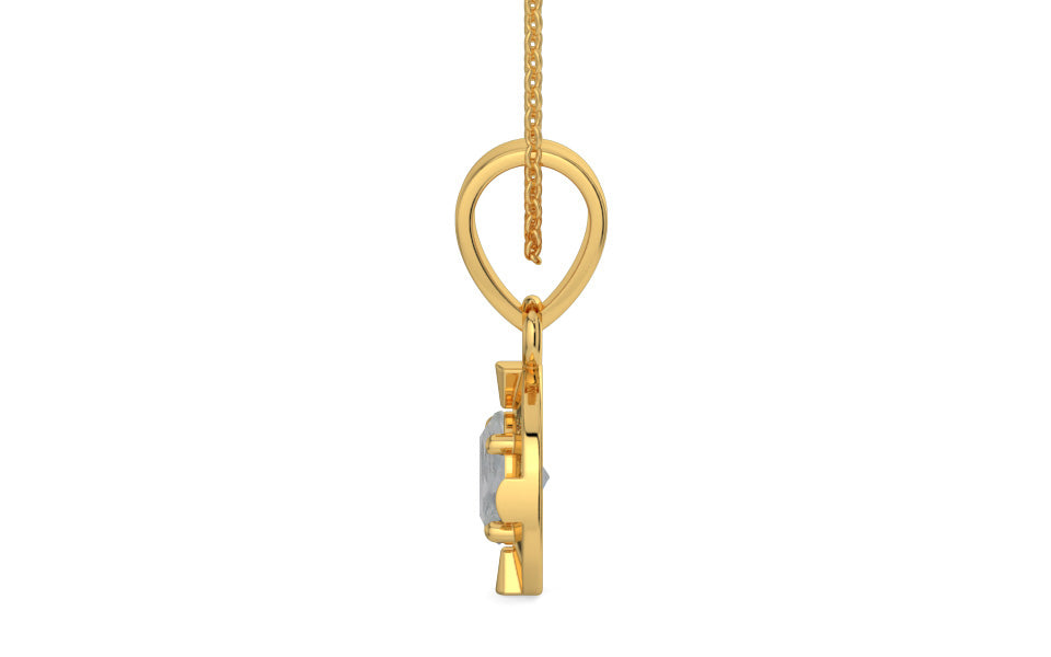 Gold Ceylon White Sapphire Pendant Prime Quality (P11)
