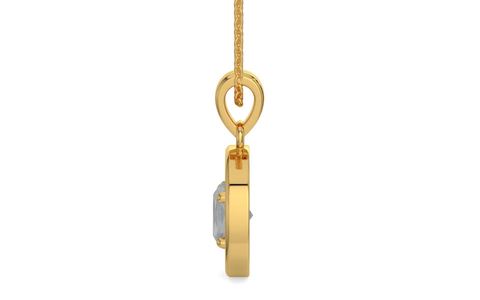 Gold Ceylon White Sapphire Pendant Prime Quality (P2)