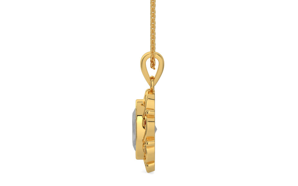 Gold Ceylon White Sapphire Pendant Prime Quality (P5)