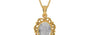 Gold Ceylon White Sapphire Pendant Prime Quality (P5)