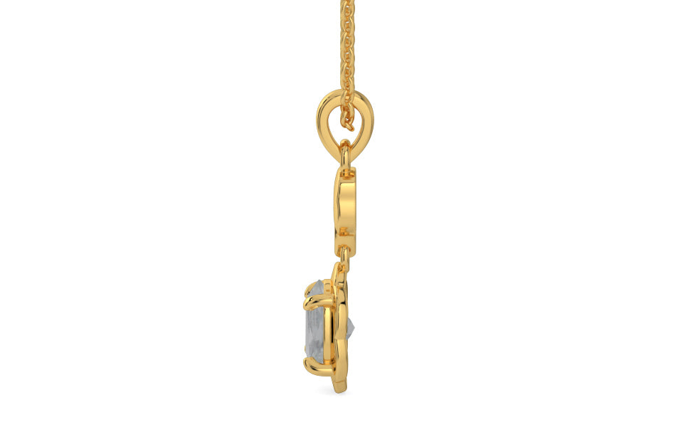 Gold Ceylon White Sapphire Pendant Prime Quality (P6)
