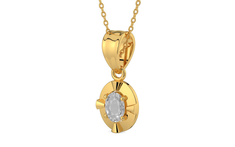 Gold Ceylon White Sapphire Pendant Rare Quality (P11)