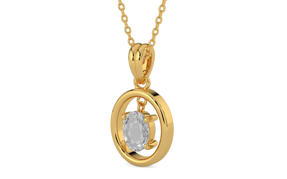 Gold Ceylon White Sapphire Pendant Rare Quality (P2)