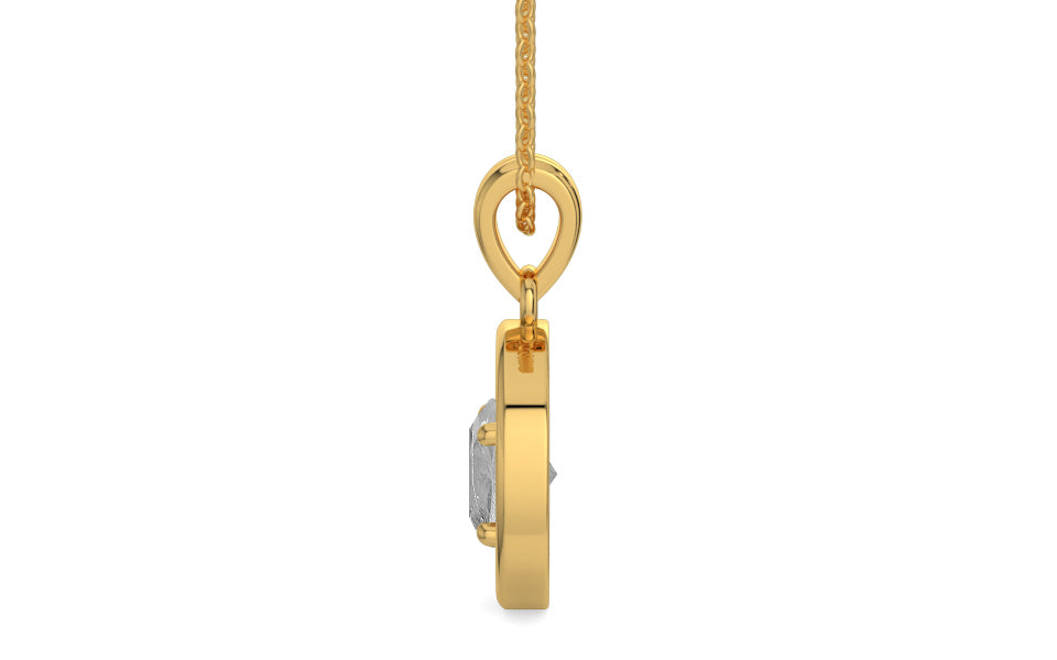 Gold Ceylon White Sapphire Pendant Rare Quality (P2)