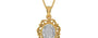 Gold Ceylon White Sapphire Pendant Rare Quality (P5)