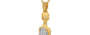 Gold Ceylon White Sapphire Pendant Rare Quality (P6)