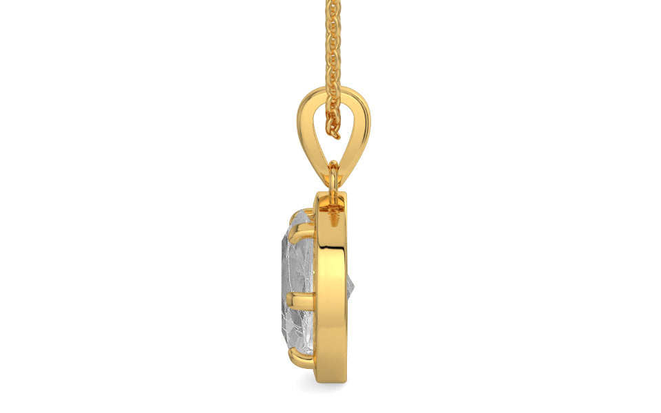 Gold Ceylon White Sapphire Pendant Rare Quality (P8)