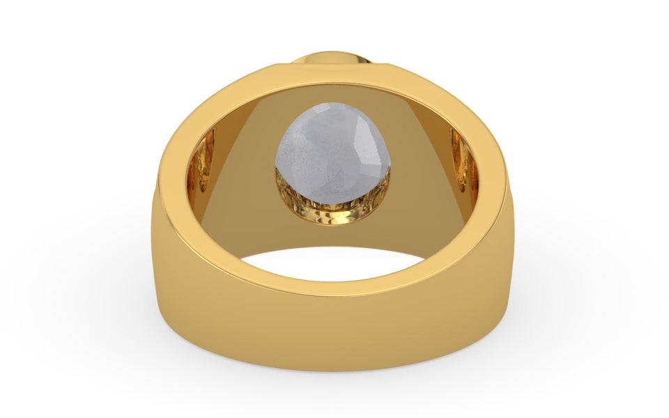 Gold Ceylon White Sapphire Ring Fine Quality (R1)